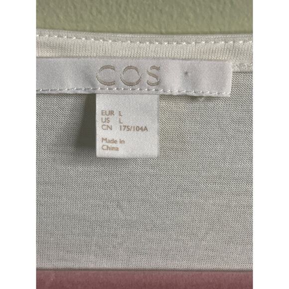 COS White Pleat Front Short Sleeves Women’s Blouse Top Work Office, size large - Picture 4 of 8